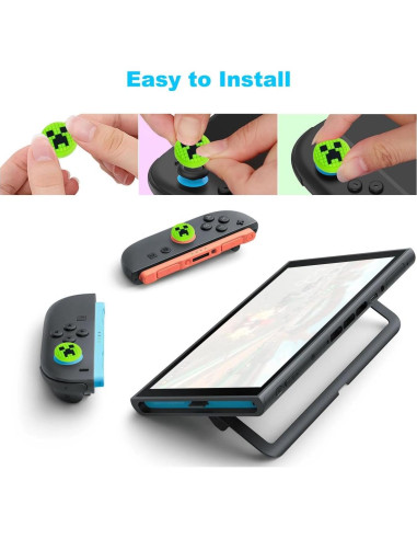 Tapas de agarre para pulgar Sunmike para Nintendo Switch 2 Verde