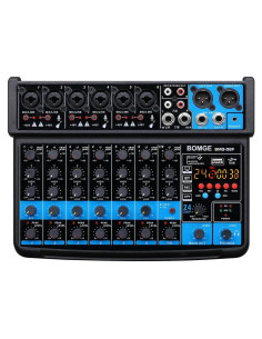 Mezclador de audio BOMGE 8 canales con Bluetooth y USB