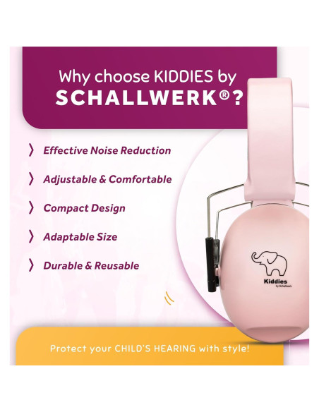 Auriculares de Protección Auditiva Schallwerk Rosa para Niños