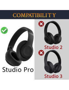 Almohadillas de Gel Refrigerante SOULWIT para Auriculares Beats Studio Pro - Negro 2