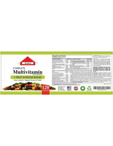 120 Cápsulas Líquidas Multivitaminas SJJ Depot - Antioxidantes