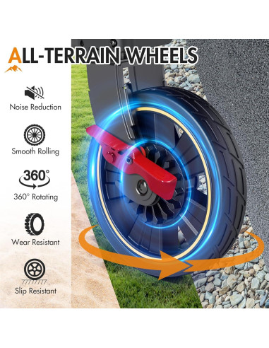 Carro Plegable Portal 51.2" con Frenos y Red de Carga