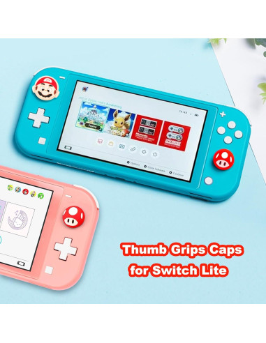 Tapas de agarre para pulgar Sunmike Rojo para Nintendo Switch 4PCS