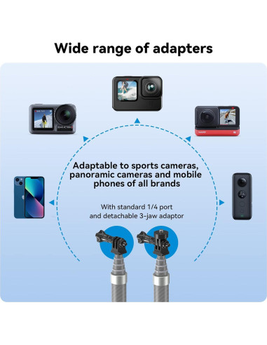 Bastón de Selfie Telescópico AFAITH 1.2m Fibra de Carbono