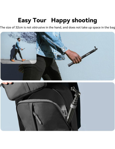 Bastón de Selfie Telescópico AFAITH 1.2m Fibra de Carbono