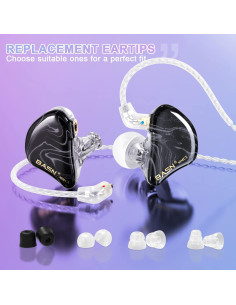 Auriculares In Ear BASN MMCX con 3 Controladores y 2 Cables 2