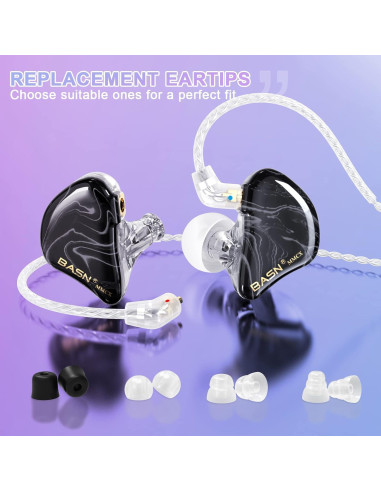 Auriculares In Ear BASN MMCX con 3 Controladores y 2 Cables