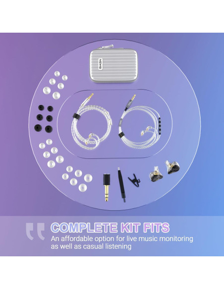 Auriculares In Ear BASN MMCX con 3 Controladores y 2 Cables