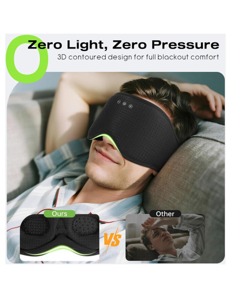 Auriculares para Dormir Bluetooth MUSICOZY con Máscara 3D