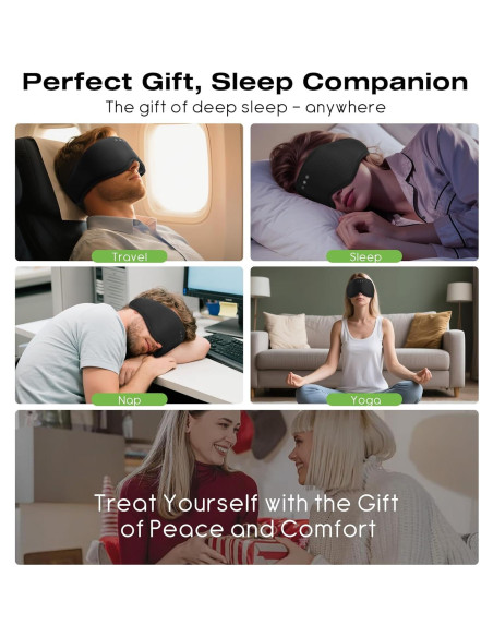 Auriculares para Dormir Bluetooth MUSICOZY con Máscara 3D