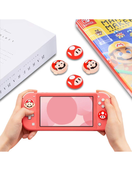 Tapas de agarre para pulgar Sunmike Rojo para Nintendo Switch 4PCS Tapas de agarre para pulgar Sunmike Rojo para Nintendo Switch 4PCS