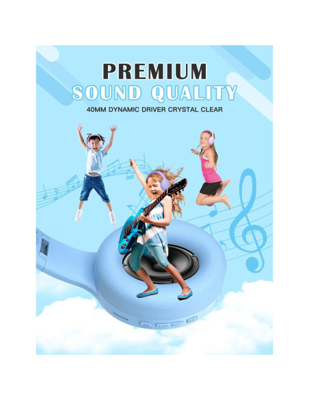 Auriculares Inalámbricos para Niños DMJ BT58 Azul - Bluetooth 5.1
