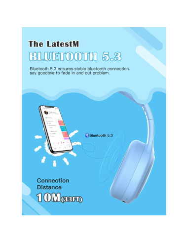 Auriculares Inalámbricos para Niños DMJ BT58 Azul - Bluetooth 5.1