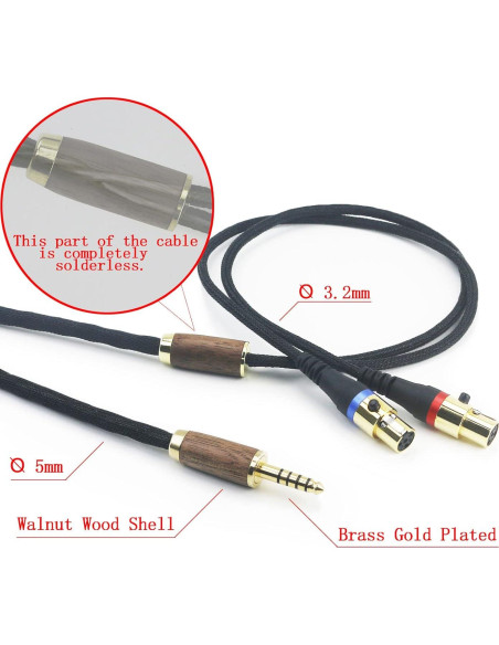 Cable Balanceado 4.4mm NewFantasia 2m para Audeze LCD-2, LCD-4