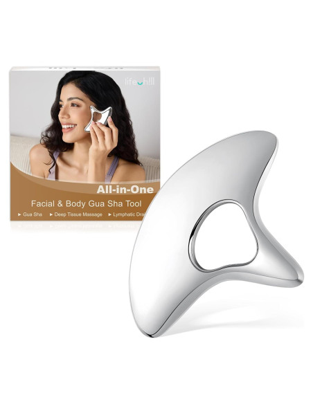 Gua Sha de Acero Inoxidable Lifechill para Masaje y Drenaje Linfático
