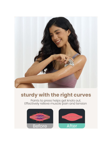 Gua Sha de Acero Inoxidable Lifechill para Masaje y Drenaje Linfático