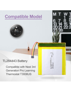 Batería TL284443 para Termostato Nest Gen 3 Pro 650mAh 2
