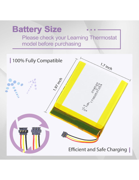 Batería TL284443 para Termostato Nest Gen 3 Pro 650mAh