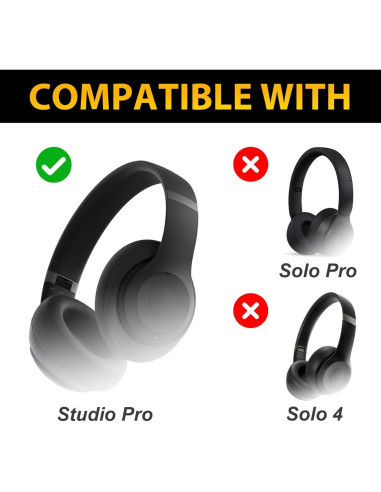 Kit de Reemplazo de Bisagra Adhiper para Auriculares Beats Studio Pro - Metal Negro