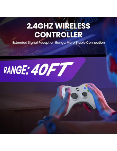 Controlador Inalámbrico KIWITATA para Xbox 360 y PC - Gamepad 2.4GHz