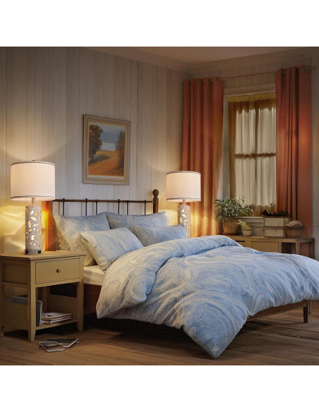 Juego de 2 Lámparas de Mesa AIDENOEY 71 cm con USB y Bombillas