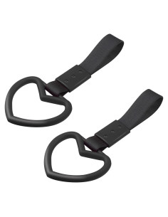 2 Anillos Tsurikawa Corazón Fekey&JF para Auto Negro