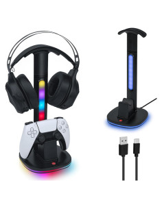 Estación de Carga Mcbazel para Controlador PS5 con Soporte RGB