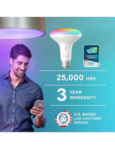 Bombillas LED Inteligentes Sengled BR30 RGBW, 2 Unidades