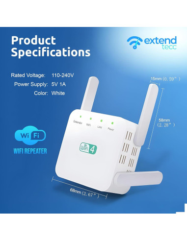 Acelerador WiFi ExtendTecc Speed Wave 300Mbps 2.4GHz 4 Antenas