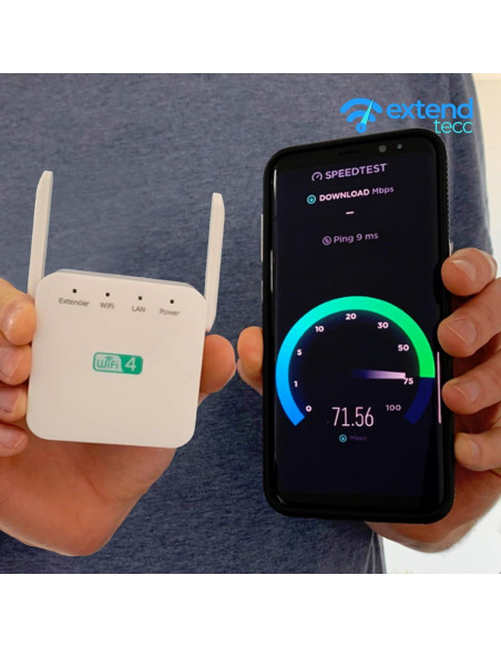 Acelerador WiFi ExtendTecc Speed Wave 300Mbps 2.4GHz 4 Antenas