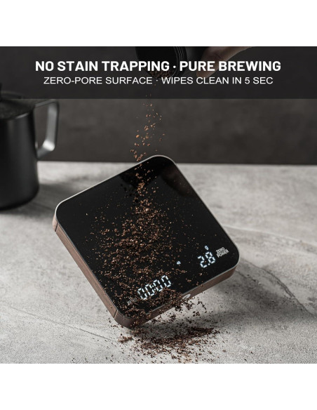 Balanza de Café KitchenTour con Temporizador 0.1g/2000g Madera