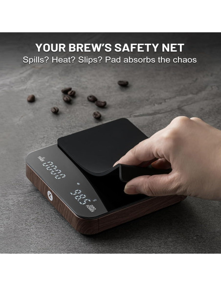 Balanza de Café KitchenTour con Temporizador 0.1g/2000g Madera