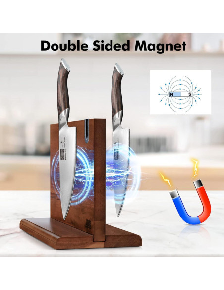 Bloque Magnético para Cuchillos HOSHANHO 35.56x25.4cm Madera Acacia