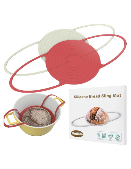 Sling de Pan de Silicona Mutilife 23 cm Antiadherente Beige y Rojo