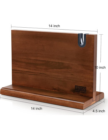Bloque Magnético para Cuchillos HOSHANHO 35.56x25.4cm Madera Acacia