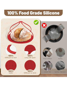 Sling de Pan de Silicona Mutilife 23 cm Antiadherente Beige y Rojo 2