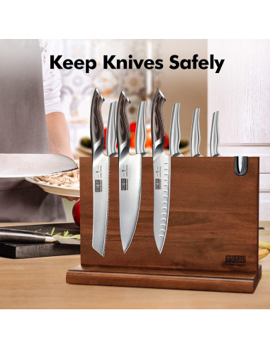 Bloque Magnético para Cuchillos HOSHANHO 35.56x25.4cm Madera Acacia