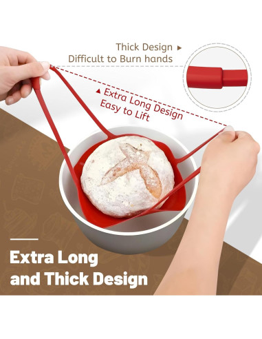 Sling de Pan de Silicona Mutilife 23 cm Antiadherente Beige y Rojo