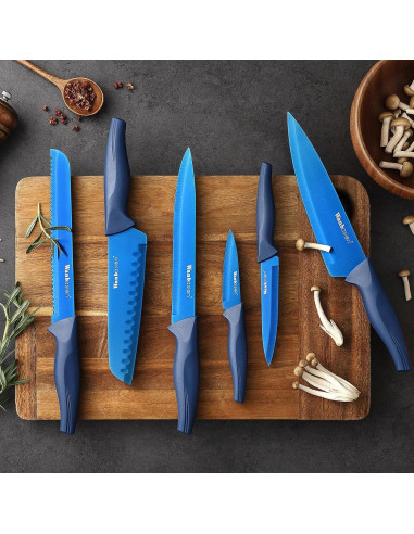 Conjunto de cuchillos de cocina Wanbasion 6 piezas acero inoxidable
