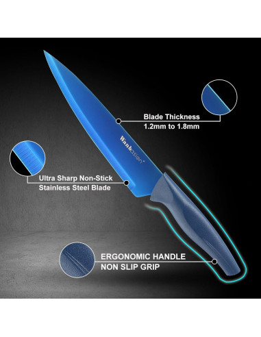 Conjunto de cuchillos de cocina Wanbasion 6 piezas acero inoxidable