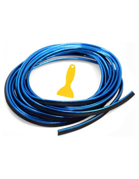 Tira de Recorte de Tablero Cromo Azul 3m TIKUN TECH Ajuste Universal