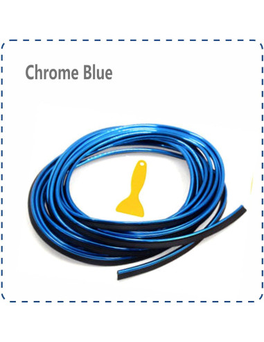 Tira de Recorte de Tablero Cromo Azul 3m TIKUN TECH Ajuste Universal