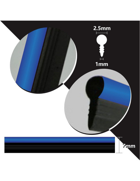 Tira de Recorte de Tablero Cromo Azul 3m TIKUN TECH Ajuste Universal