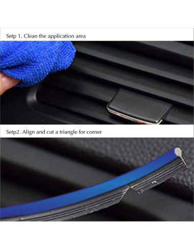 Tira de Recorte de Tablero Cromo Azul 3m TIKUN TECH Ajuste Universal