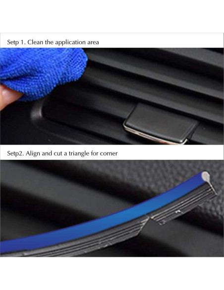 Tira de Recorte de Tablero Cromo Azul 3m TIKUN TECH Ajuste Universal