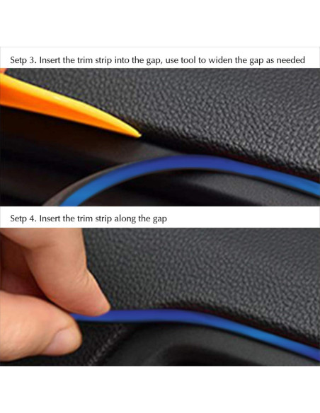 Tira de Recorte de Tablero Cromo Azul 3m TIKUN TECH Ajuste Universal