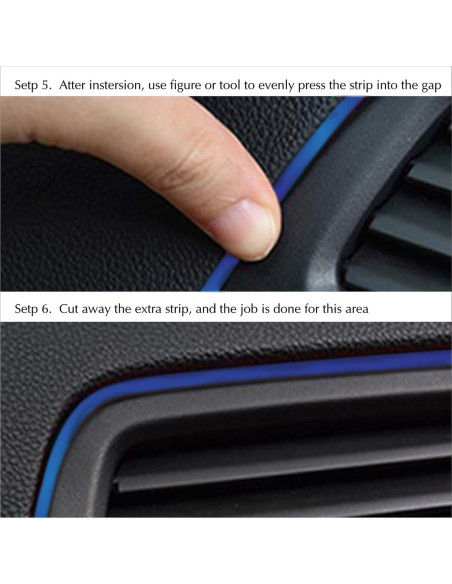 Tira de Recorte de Tablero Cromo Azul 3m TIKUN TECH Ajuste Universal