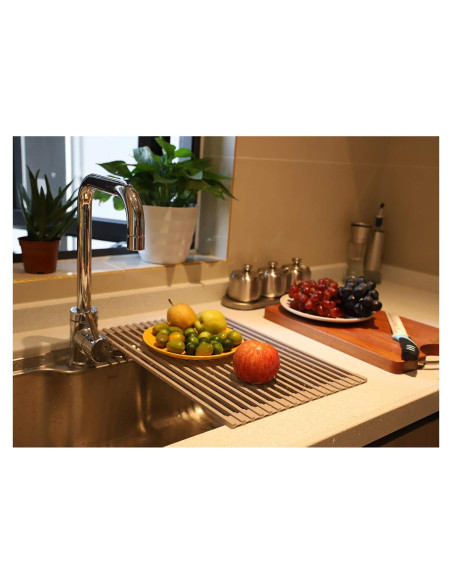 Estante de Secado de Platos Plegable Ahyuan 43x33 cm Gris