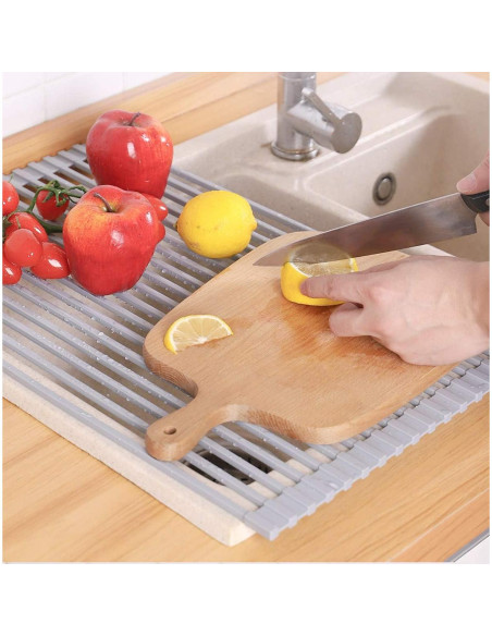 Estante de Secado de Platos Plegable Ahyuan 43x33 cm Gris