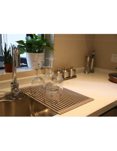 Estante de Secado de Platos Plegable Ahyuan 43x33 cm Gris